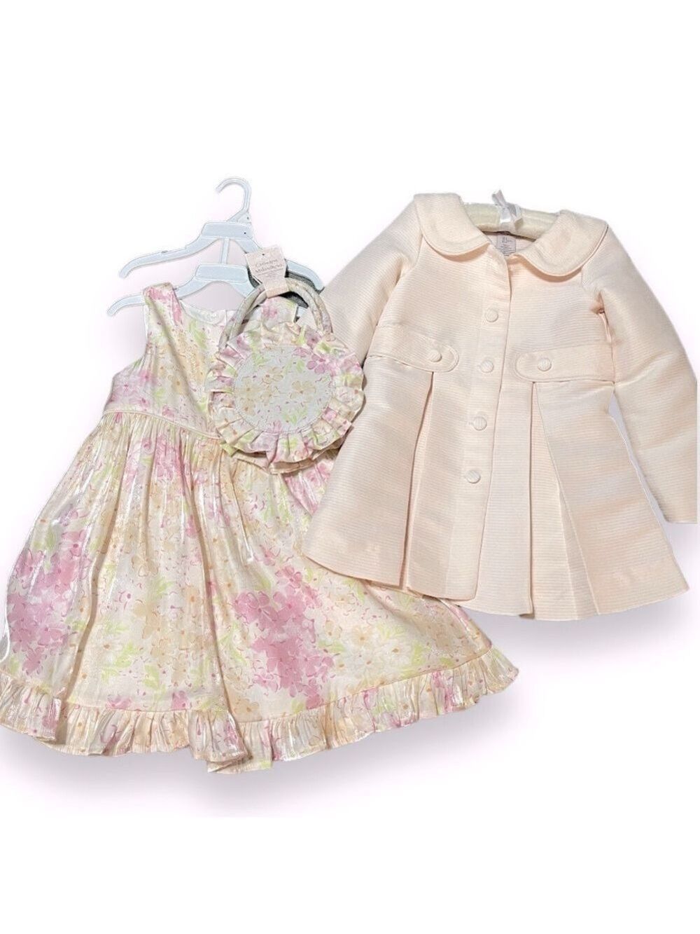 Catherine Malandrino 3 Piece Matching Outfit Jacket, Dress, & Purse Pink Size 5